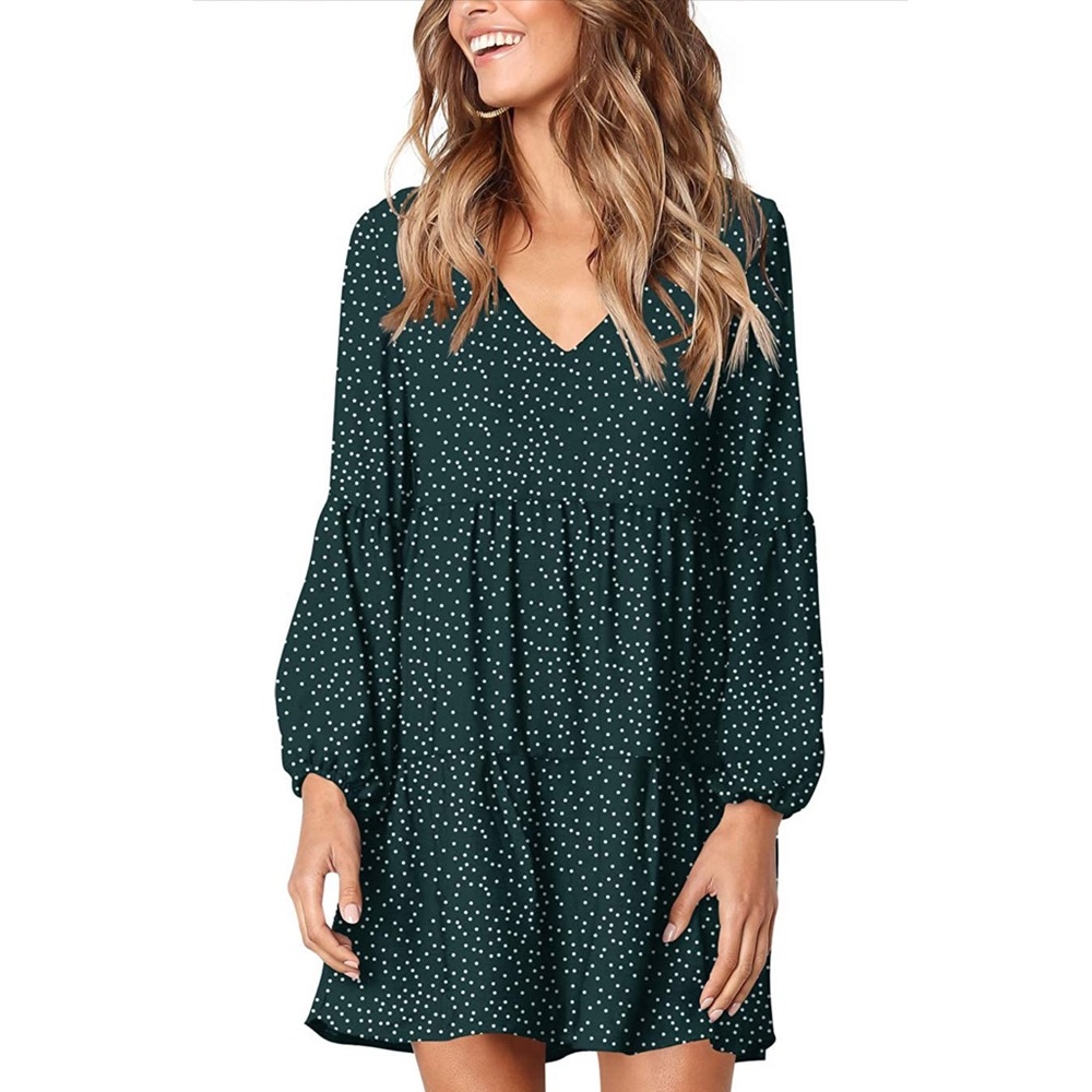 🔥3/$30! Green polka dot dress